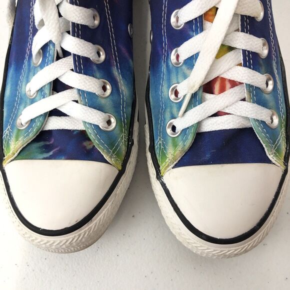 Converse Chuck Taylor All Star Shoes Womens 8.5 Tie Dye High Top Canvas Rainbow - Picture 12 of 12